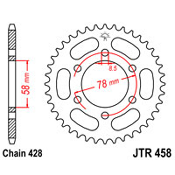 JT JT Rear Sprockets R/W 458-36T KAW (826)